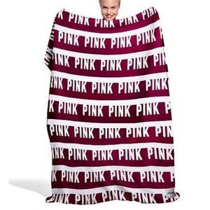 Pink logo Sherpa blanket